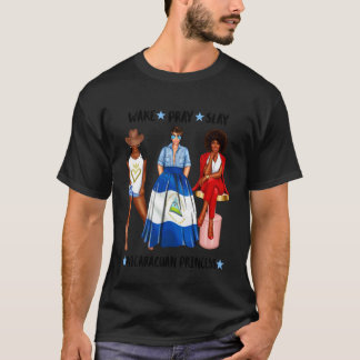 Afro-Nicaraguansk prinsessa patriotisk svart kvinn T Shirt