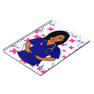 Afro Nurse Caregiver Registrerad sjuksköterska Anteckningsbok