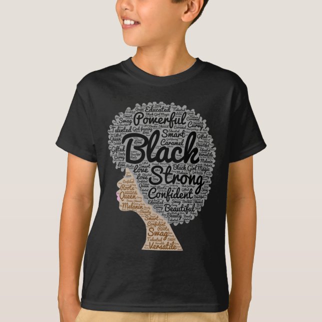 Afro Ord Art Black History Month T Shirt (Framsida)