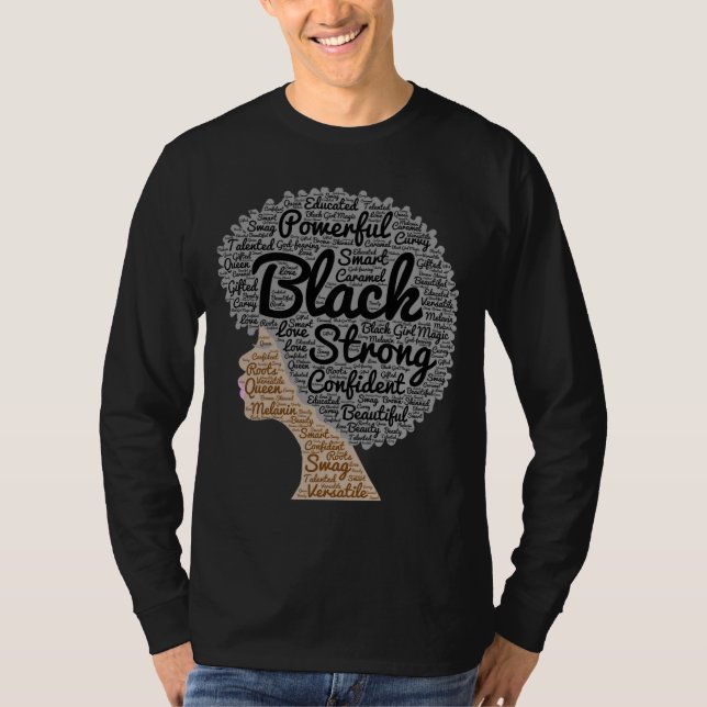 Afro Ord Art Black History Month T Shirt (Framsida)