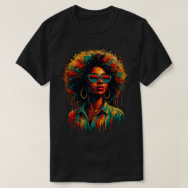 Afro Paint Drip Freedom Art T Shirt