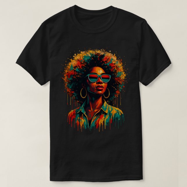 Afro Paint Drip Freedom Art  T Shirt (Design framsida)