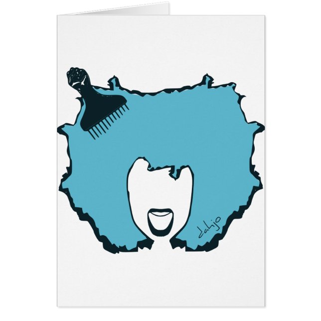 Afro Plocka Hälsningskort (Framsidan)