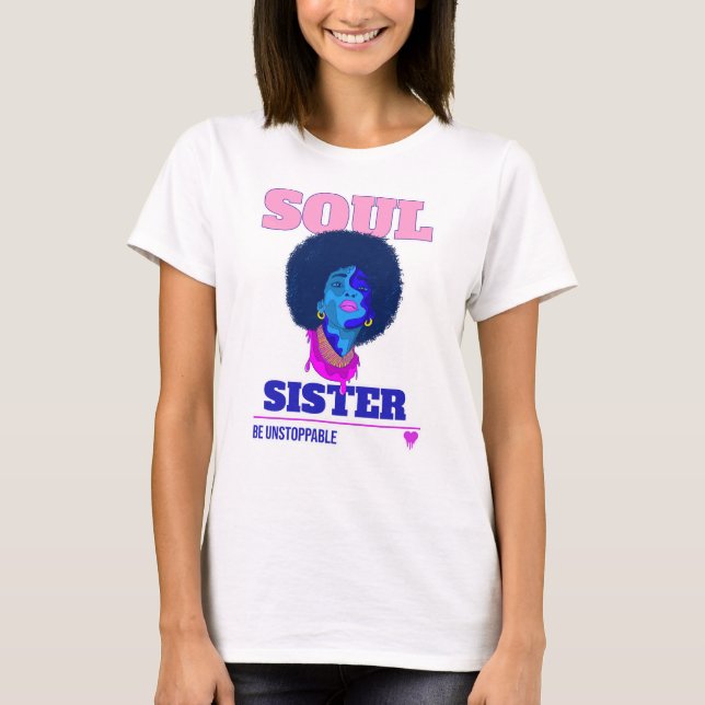 Afro Pop Art T-Shirt kan inte stängas av (Framsida)