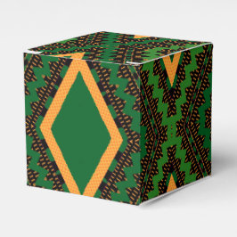 Afro Pop Grön Svart och Gul Modern Mudcloth Presentaskar