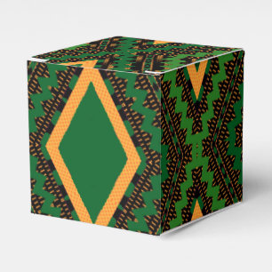 Afro Pop Grön Svart och Gul Modern Mudcloth Presentaskar