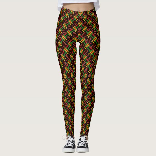 Afro Pop Supreme Mörk Leggings (Framsida)