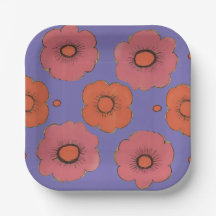Afro Poppies Pappers Tallrik