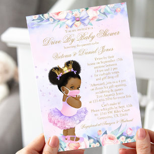 Afro Princess Drive by Baby Shower Inbjudningar