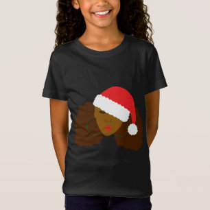 Afro Puff Girl Santa Hat jul T Shirt