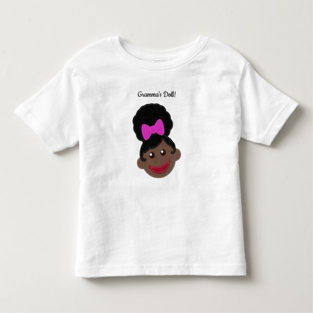 Afro Puff Little Girl | Grammas doll T Shirt (Framsida)