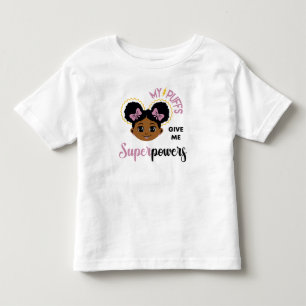 Afro Puff Superpower Svart Flick T-Shirt