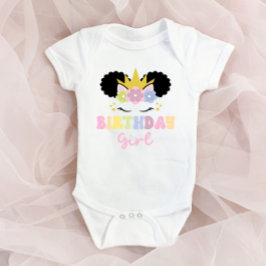 Afro Puff Unicorn Birthday Girl Party Exfit T Shirt