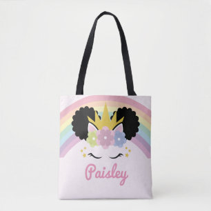 Afro Puff Unicorn Curly Hair eget namn Tygkasse