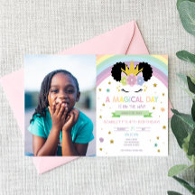 Afro Puff Unicorn och Rainbows Födelsedagsfest