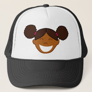 Afro Puffs Flickan Ansikte Keps