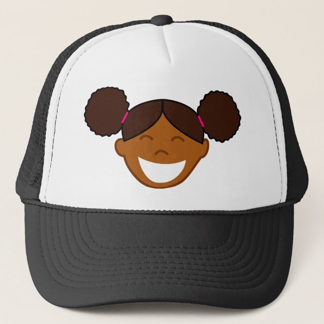 Afro Puffs Flickan Ansikte Keps (Framsida)