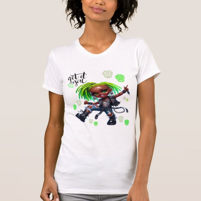 Afro Punk Hämta Dam T-Shirt (Framsida)