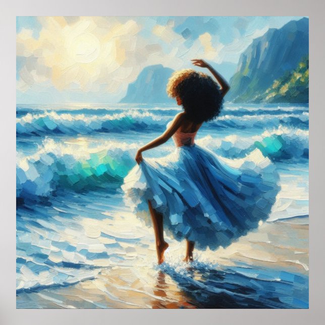 Afro Puppfote Goddes Divine Beauty Oljemålning Poster (Framsidan)