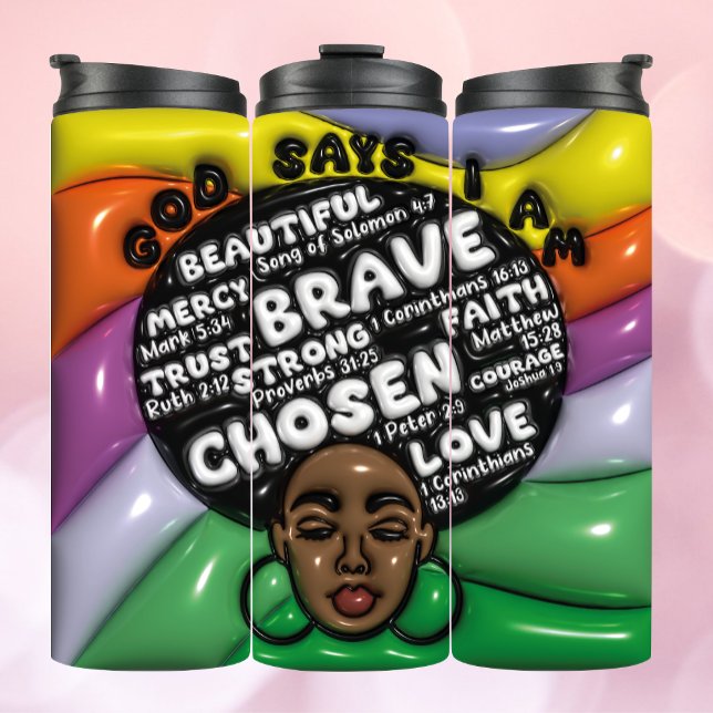 Afro Queen 3D Inflated Tumbler (Skapare uppladdad)