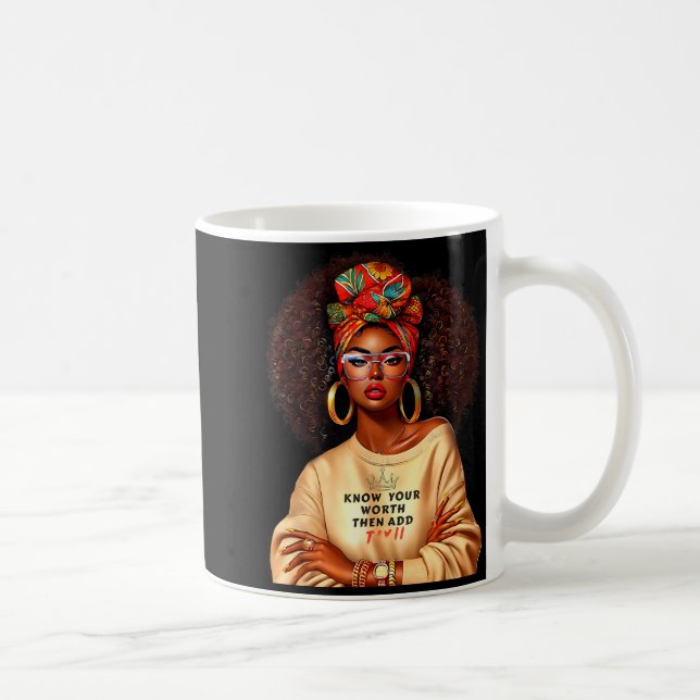Afro Queen Black Woman African Melanin Black Histo Kaffemugg (Höger)