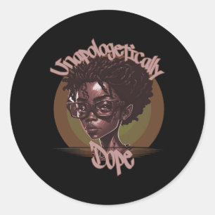 Afro Queen Unapologetical Dope Black History Mon Runt Klistermärke