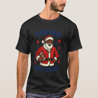 Afro Santau2019s har spel Sport tema Fotboll Jul T Shirt