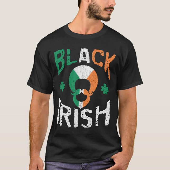 Afro- Shamrockst patricks day för svart irländsk T Shirt (Framsida)