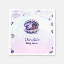 Afro Sjöjungfru Baby Shower napkins