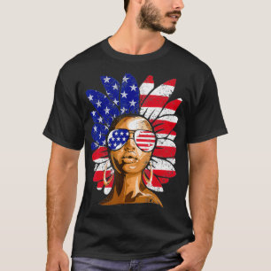 Afro Solros African American 4:e juli Melani T Shirt