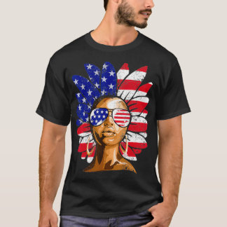 Afro Solros African American 4:e juli Melani T Shirt