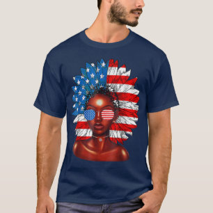 Afro Solros African American 4:e juli Melani T Shirt