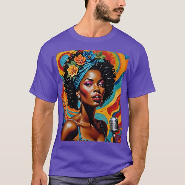 Afro Soul Diva Vibrant Art Tee (Framsida)