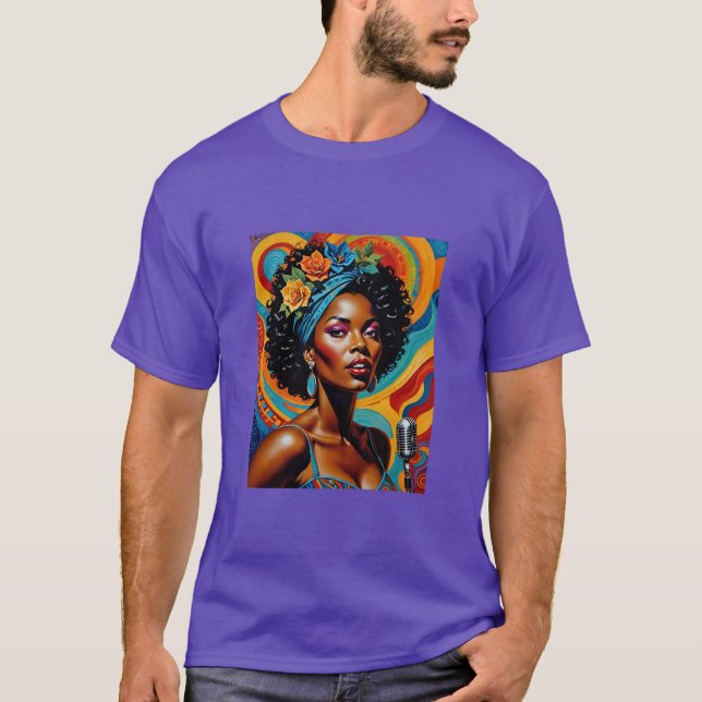 Afro Soul Diva Vibrant Art Tee (Framsida)