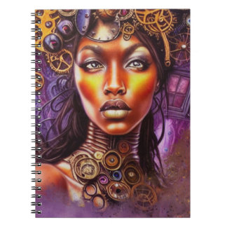 Afro Steampunk Inspired Art Anteckningsbok