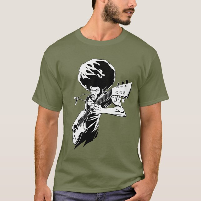 Afro- stengitarrist t-shirt (Framsida)