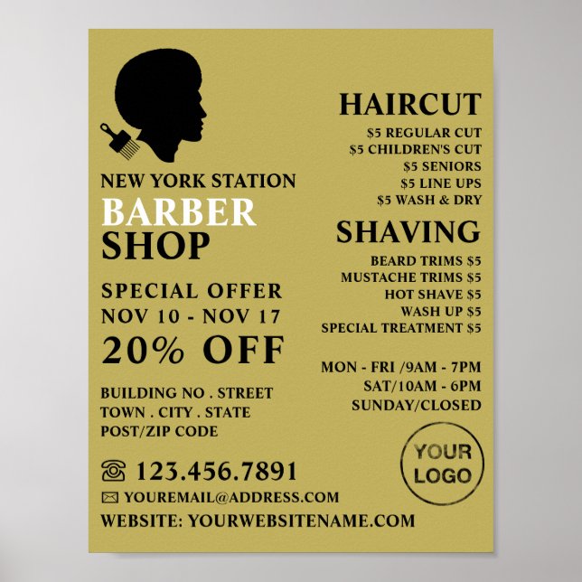 Afro Stil, Manar Barbers Reklamation Poster (Framsidan)