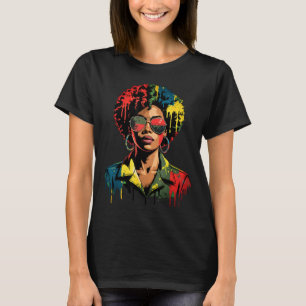 Afro svart kvinna melanin drottning afrikansk svar t shirt