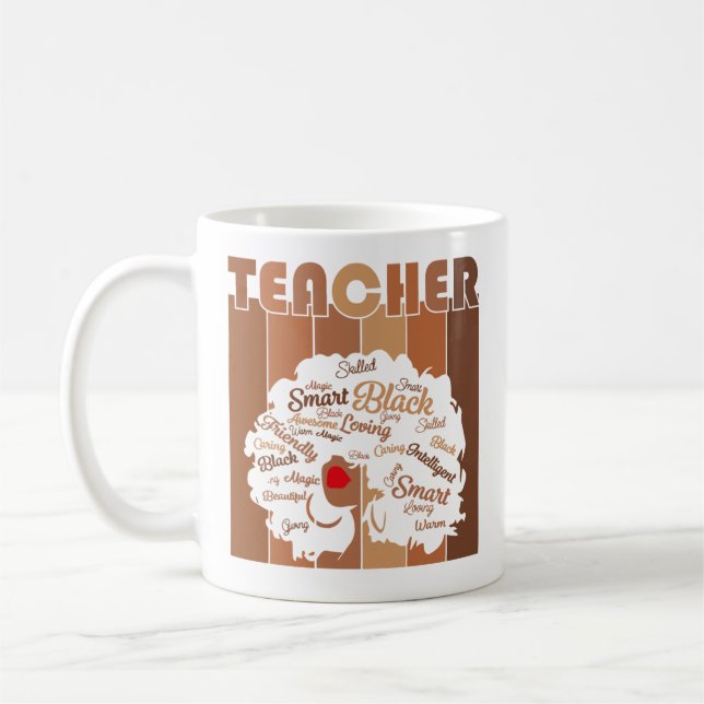 Afro Teacher Black Woman Kaffemugg (Vänster)
