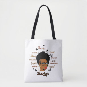 Afro Teacher Black Woman Teacher African American Tygkasse