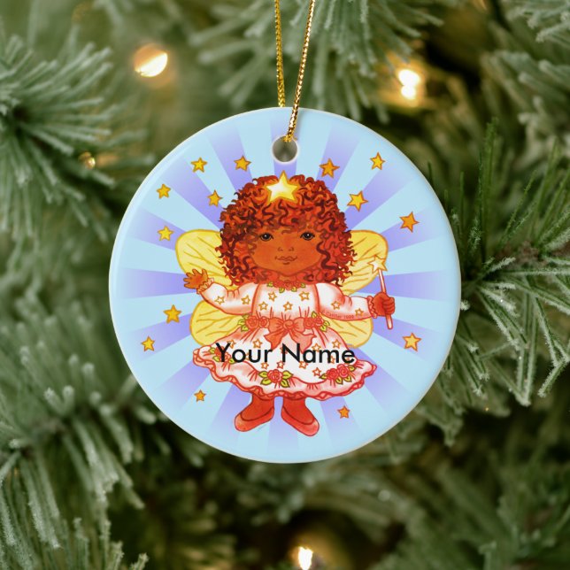 Afro tjej Ängla prydnad Julgransprydnad Keramik (Träd)