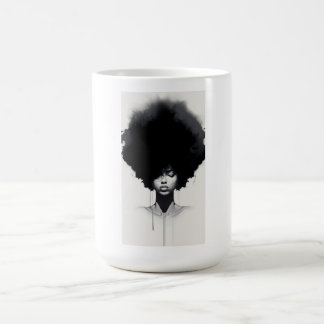 afro tjej kaffemugg