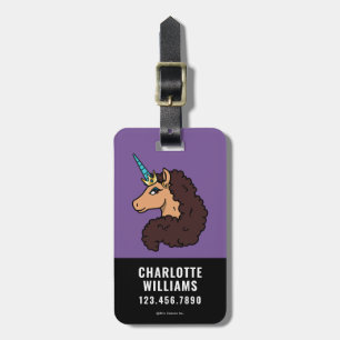 Afro Unicorn Divine Bagagebricka