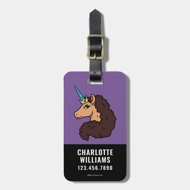 Afro Unicorn | Divine Bagagebricka (Vertikal Framsida)