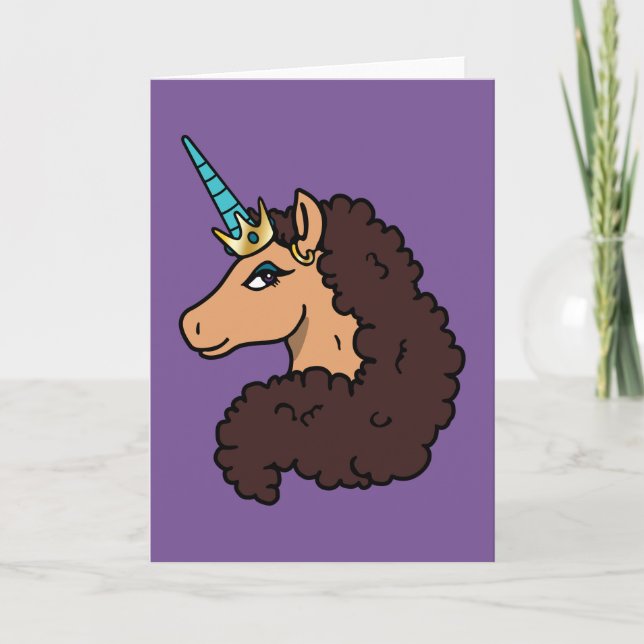 Afro Unicorn | Divine Kort (Framsida)