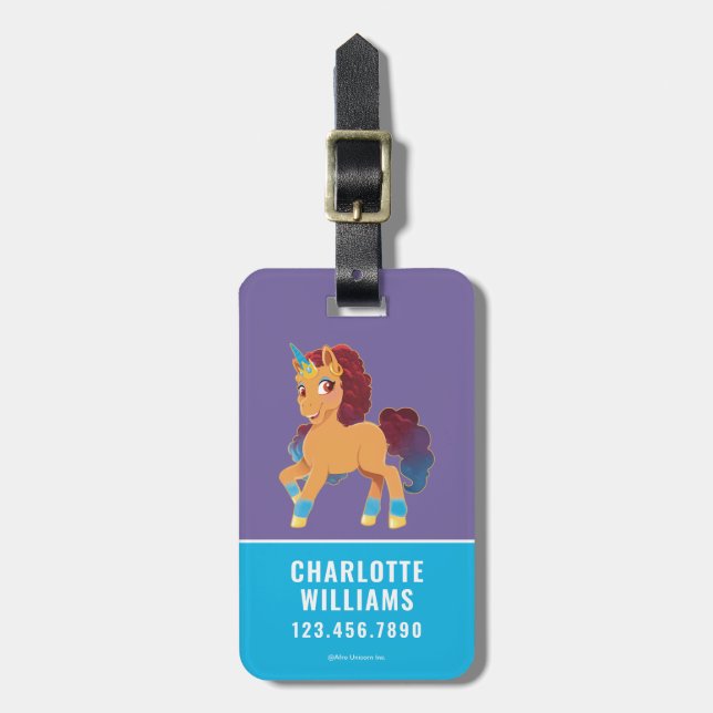 Afro Unicorn | Divine Prancing Bagagebricka (Vertikal Framsida)