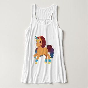 Afro Unicorn   Divine Prancing Linne Med Racerback