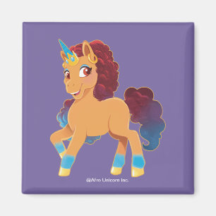 Afro Unicorn   Divine Prancing Magnet