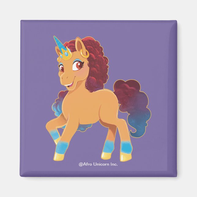 Afro Unicorn | Divine Prancing Magnet (Framsidan)
