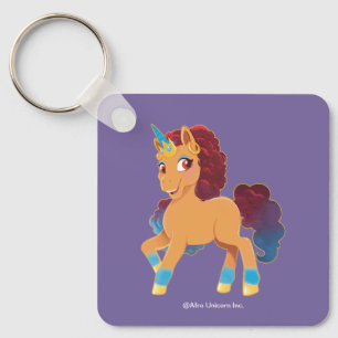 Afro Unicorn Divine Prancing Nyckelring